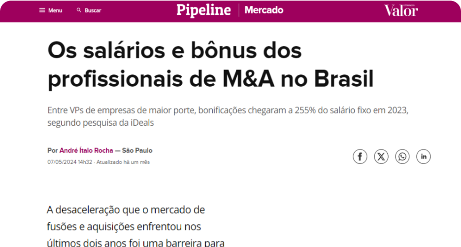 Print de uma noticia no site Valor